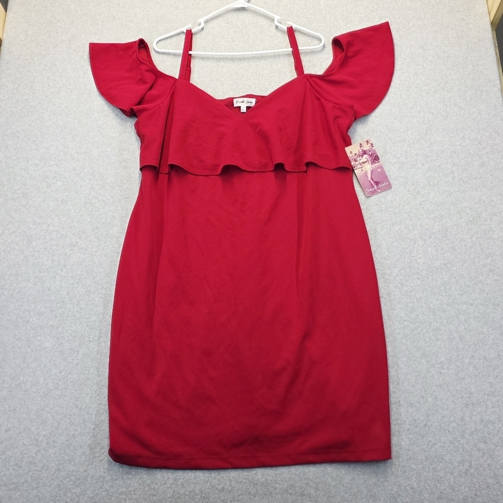 Emerald Sundae Vibrant Off The Shoulder Red Dress NWT